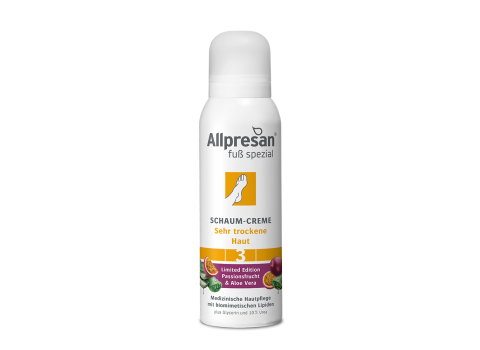  Allpresan® pedicare krémová pena na veľmi suchú pokožku nôh s vôňou passion fruit a Aloe vera